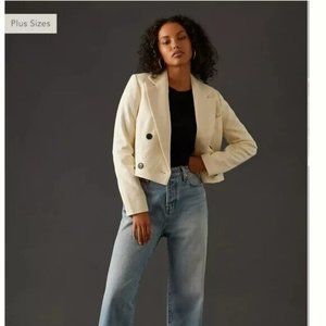 ANTHROPOLOGIE MAEVE CROPPED DOUBLE-BREASTED JACKET XL